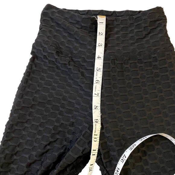 Shine By Adorn High Waisted Textured Scrunch Booty Lift Legging- Black Size S - Picture 7 of 8